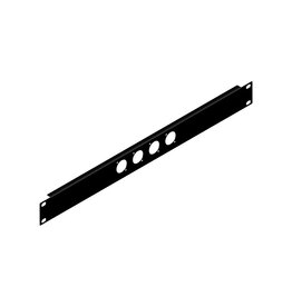 Penn Elcom Rack panel with 4 Neutrik "D" holes, 1U, steel