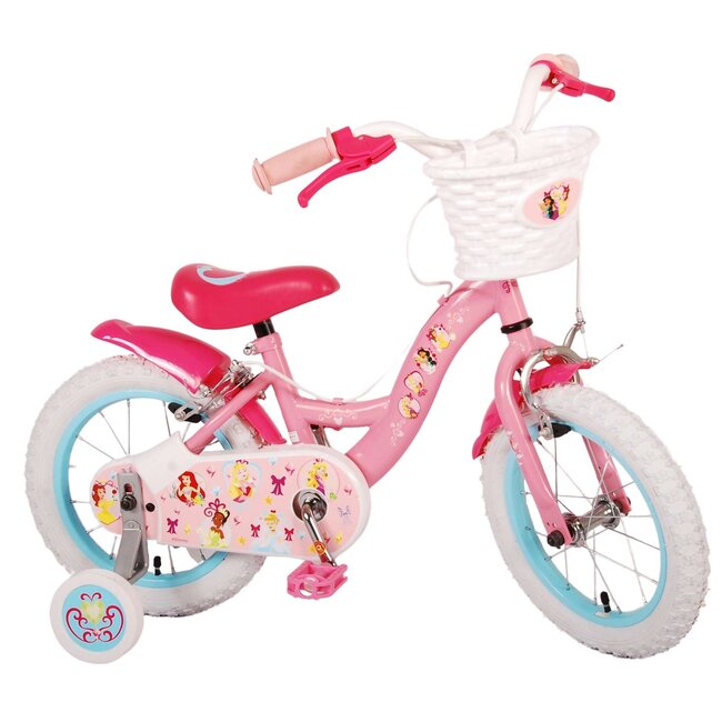 Volare Disney Princess meisjesfiets 14 inch roze Twee handremmen