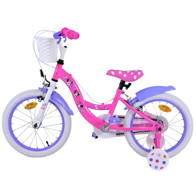 Volare fietsen Minnie meisjesfiets 16 inch roze Twee handremmen