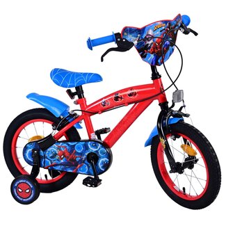 Volare Ultimate Spiderman  jongensfiets 14 inch blauw/rood Twee handremmen