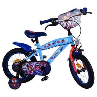 Volare Spidey jongensfiets 14 inch blauw Twee handremmen