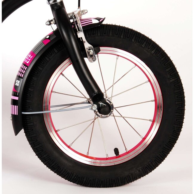 Volare fietsen Miracle meisjesfiets 14 inch mat zwart