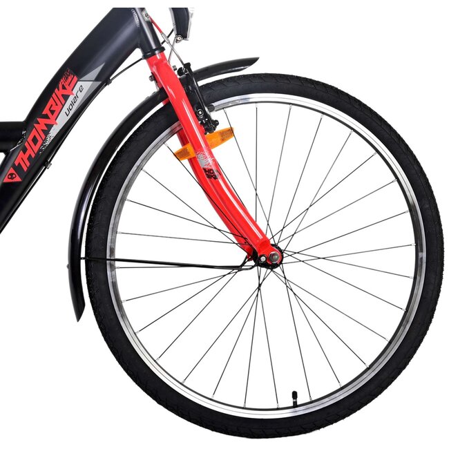 Volare fietsen Thombike jongensfiets 26 inch zwart rood 3 versnellingen