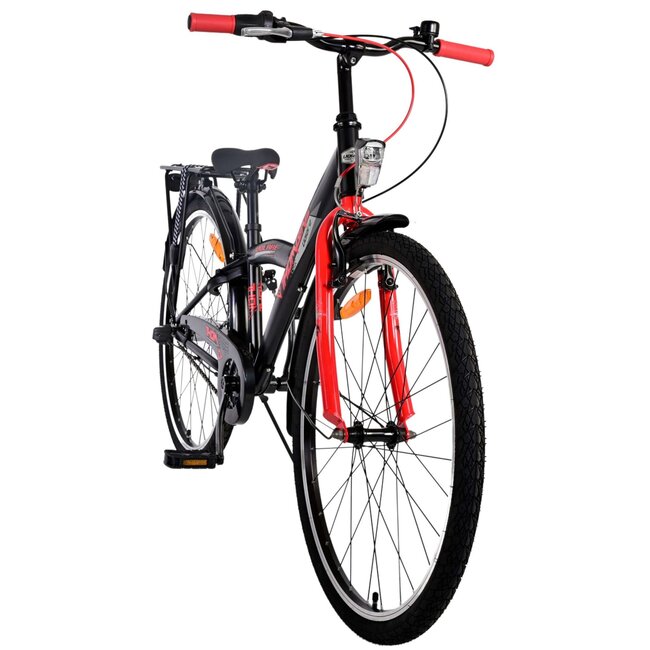 Volare fietsen Thombike jongensfiets 26 inch zwart rood 3 versnellingen