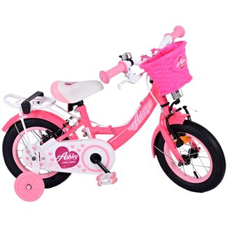 Volare Ashley meisjesfiets 12 inch roze/rood Twee handremmen