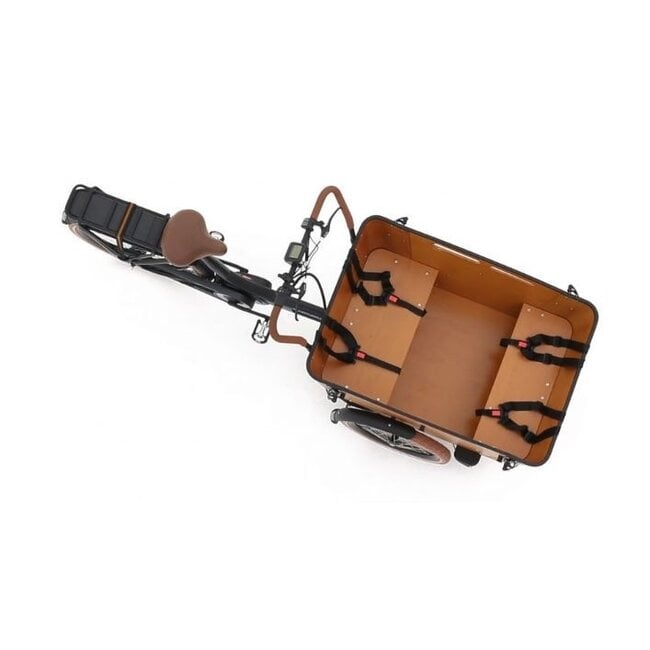 Vogue  Carry 3 Elektrische Bakfiets 7Versnellingen Mat Zwart Bruin