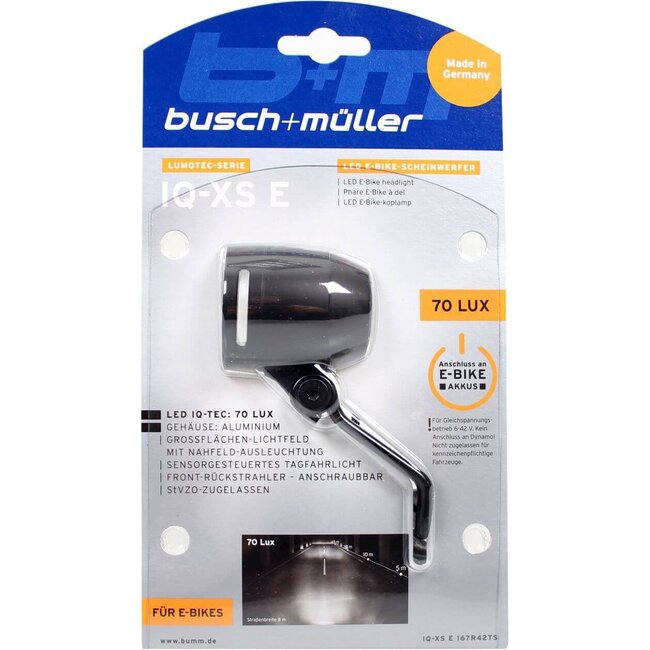 Busch + Müller Busch + Mller koplamp Lumotec IQ-XS E-bike 6-42v 70 lux