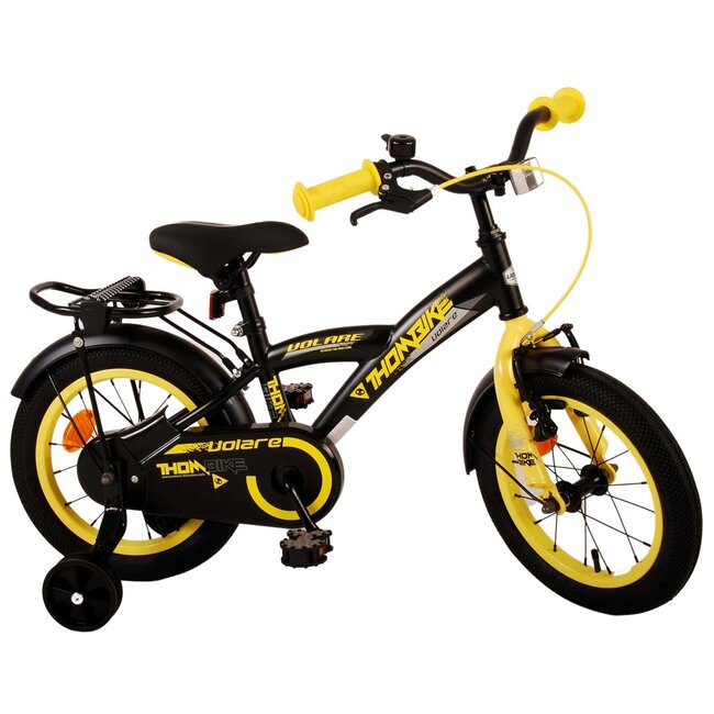 Volare fietsen Thombike jongensfiets 14 inch zwart geel