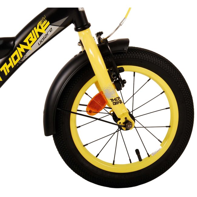 Volare fietsen Thombike jongensfiets 14 inch zwart geel