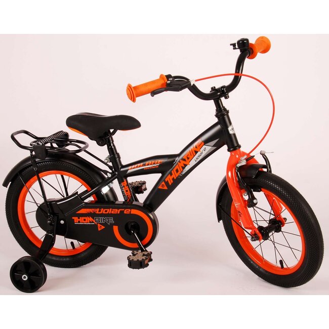 Volare fietsen Thombike jongensfiets 14 inch zwart oranje