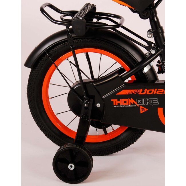 Volare fietsen Thombike jongensfiets 14 inch zwart oranje