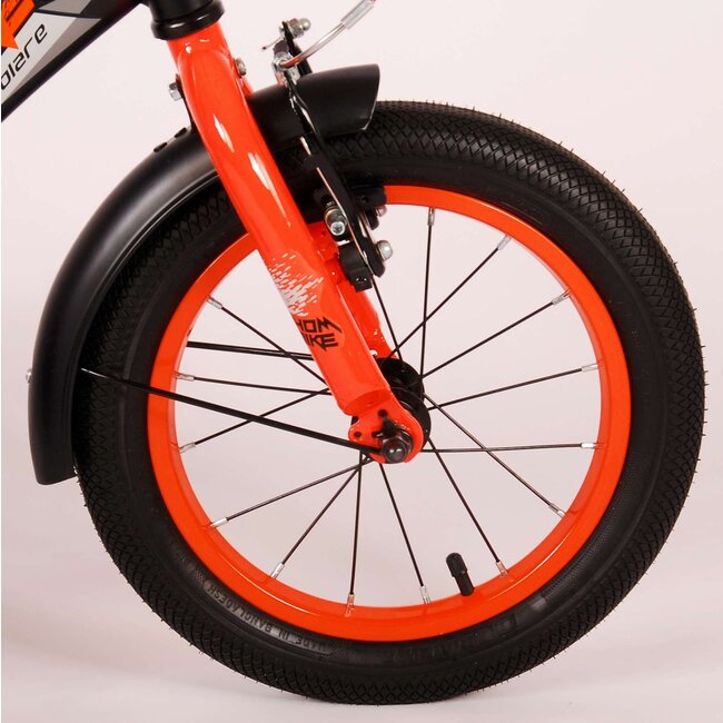 Volare fietsen Thombike jongensfiets 14 inch zwart oranje