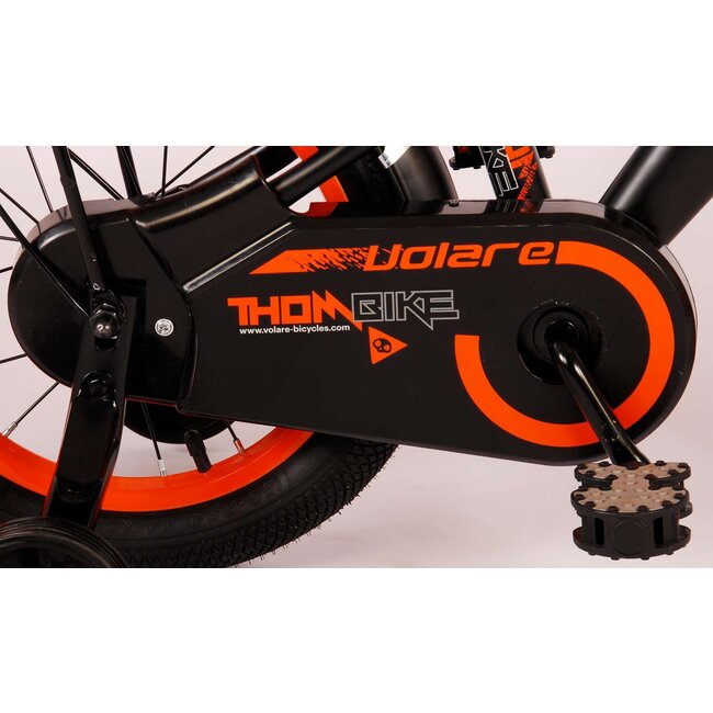 Volare fietsen Thombike jongensfiets 14 inch zwart oranje