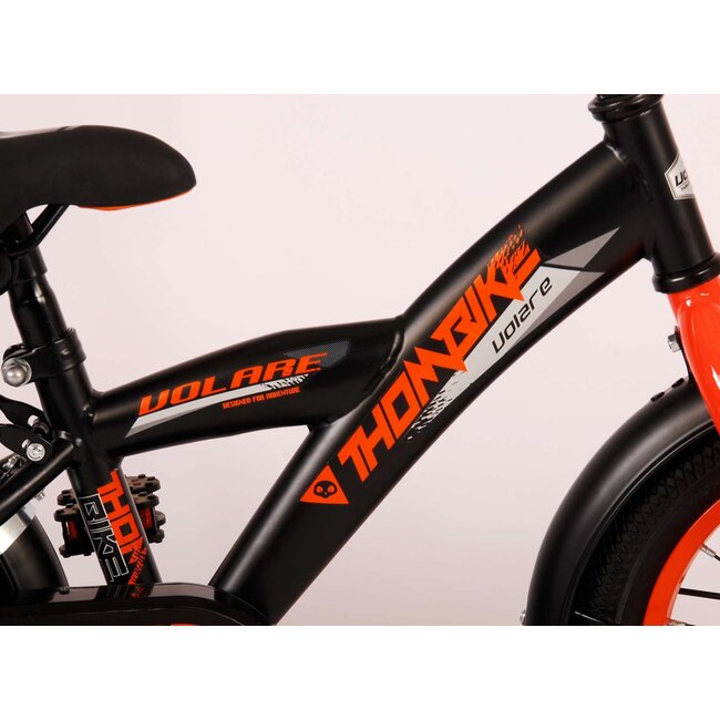 Volare fietsen Thombike jongensfiets 14 inch zwart oranje
