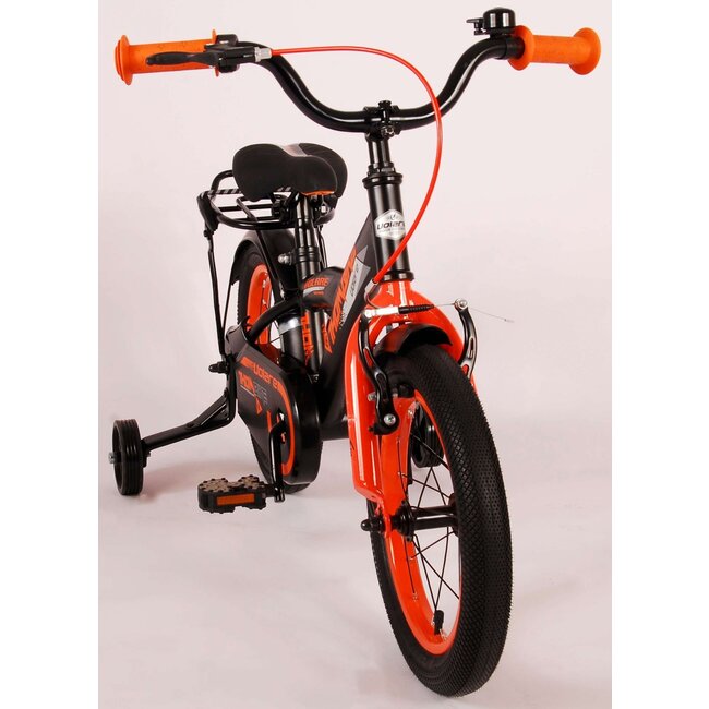 Volare fietsen Thombike jongensfiets 14 inch zwart oranje
