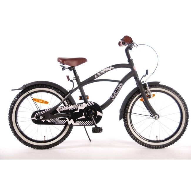 Volare fietsen Black Cruiser jongensfiets 18 inch zwart