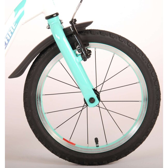 Volare fietsen Glamour meisjesfiets 16 inch wit/mint groen