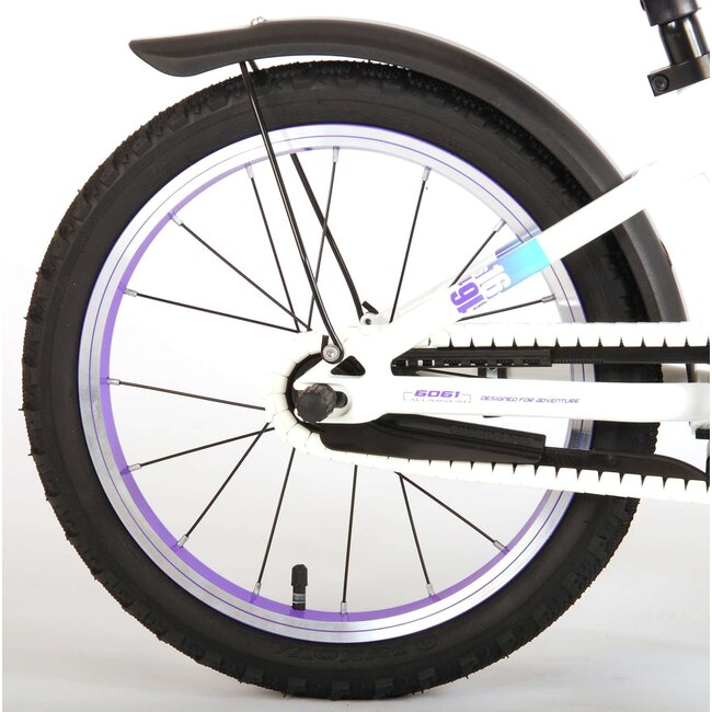 Volare fietsen Glamour meisjesfiets 16 inch wit/mint groen