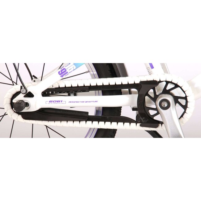 Volare fietsen Glamour meisjesfiets 16 inch wit/mint groen