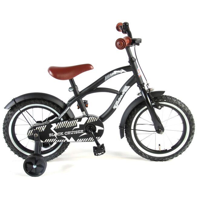 Volare fietsen Black Cruiser jongensfiets 14 inch zwart