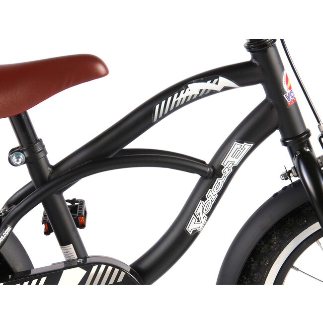 Volare fietsen Black Cruiser jongensfiets 14 inch zwart