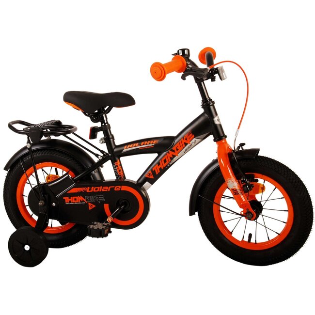 Volare fietsen Thombike jongensfiets 12 inch zwart oranje