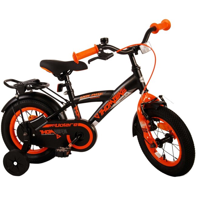 Volare fietsen Thombike jongensfiets 12 inch zwart oranje