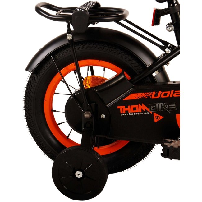 Volare fietsen Thombike jongensfiets 12 inch zwart oranje