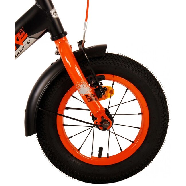 Volare fietsen Thombike jongensfiets 12 inch zwart oranje