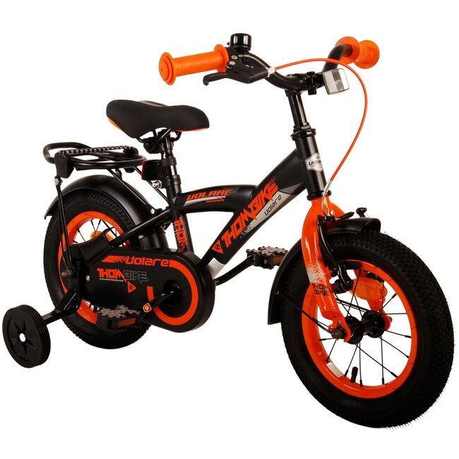 Volare fietsen Thombike jongensfiets 12 inch zwart oranje