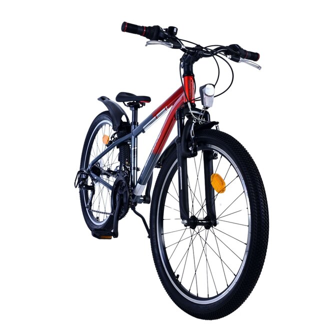 Volare fietsen XC Race 24 inch 21 speed rood/grijs