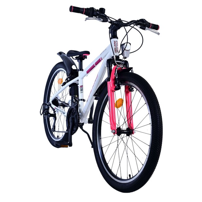 Volare fietsen XC Race 24 inch 21 speed wit roze