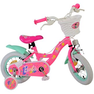 Volare fietsen Barbie Meisjesfiets 12 inch roze Twee Handremmen