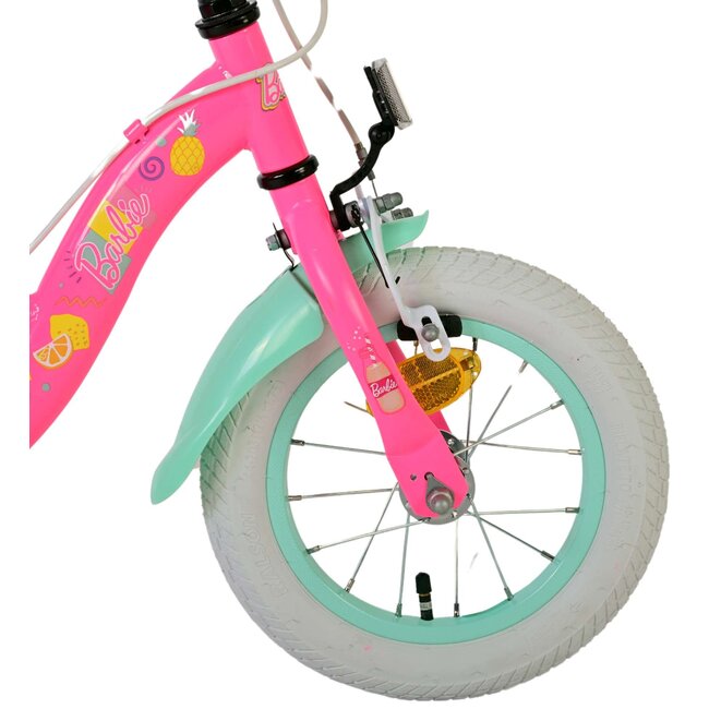 Volare fietsen Barbie Meisjesfiets 12 inch roze Twee Handremmen