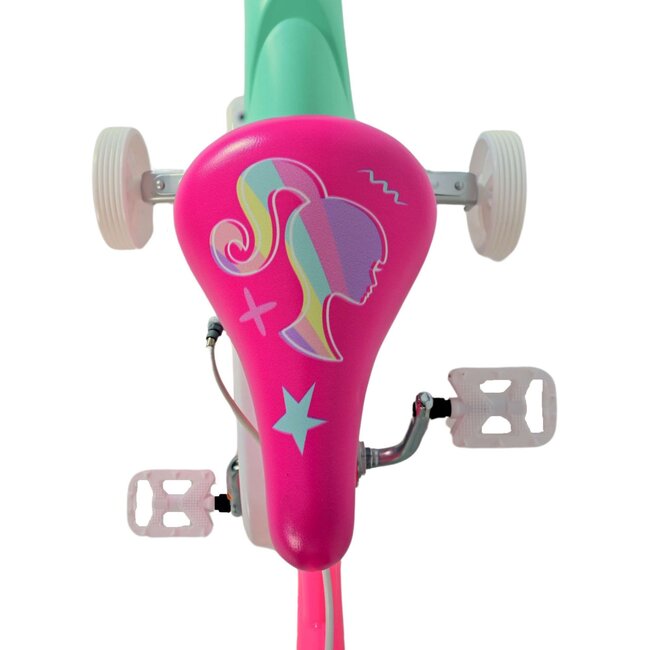 Volare fietsen Barbie Meisjesfiets 12 inch roze Twee Handremmen