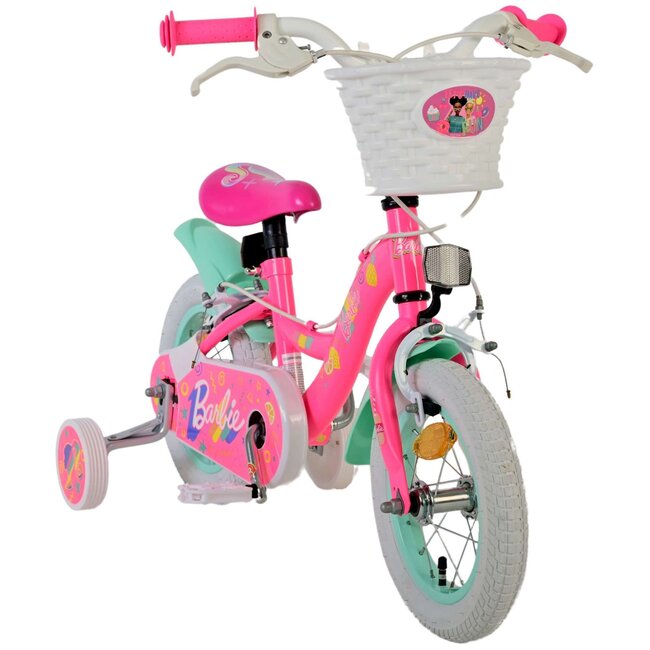 Volare fietsen Barbie Meisjesfiets 12 inch roze Twee Handremmen