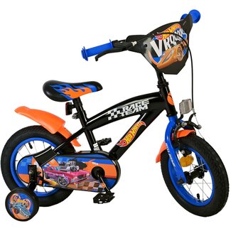 Volare fietsen Hot Wheels Jongensfiets 12 inch zwart oranje blauw
