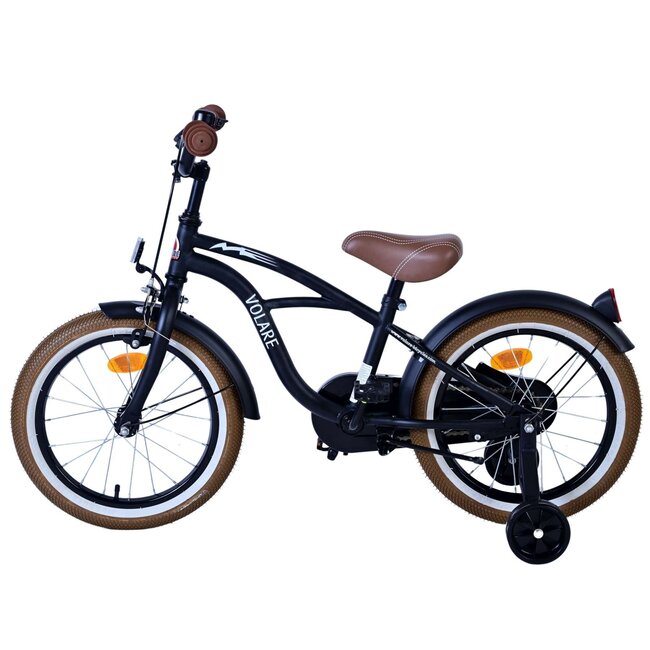 Volare fietsen Black Cruiser jongensfiets 16 inch zwart