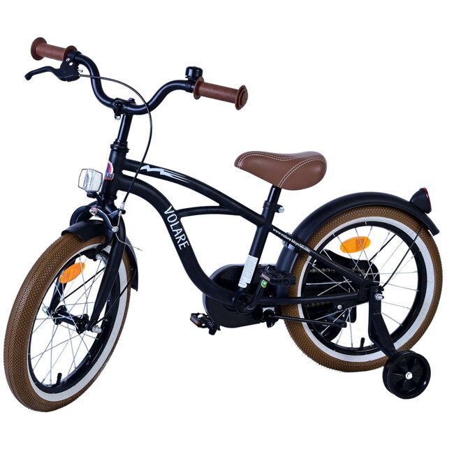 Volare fietsen Black Cruiser jongensfiets 16 inch zwart