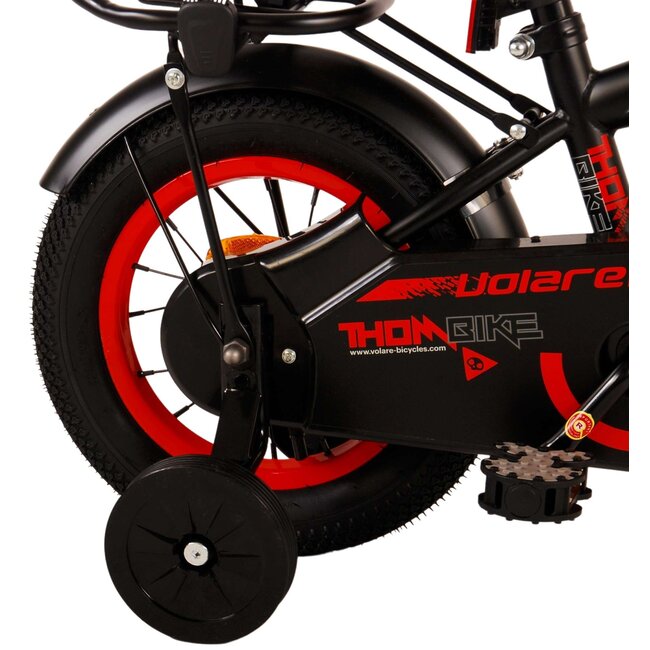 Volare fietsen Thombike jongensfiets 12 inch zwart rood