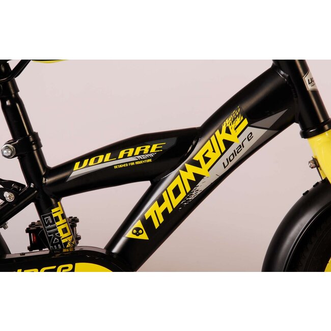 Volare fietsen Thombike jongensfiets 12 inch zwart geel