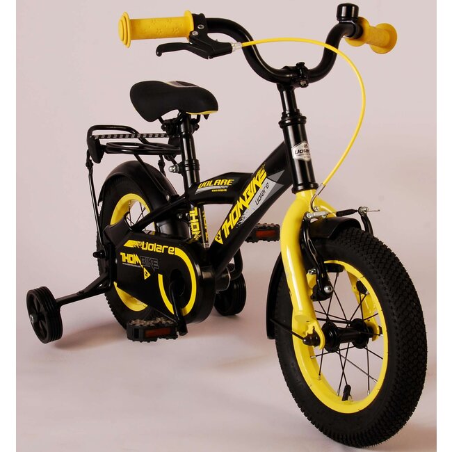 Volare fietsen Thombike jongensfiets 12 inch zwart geel