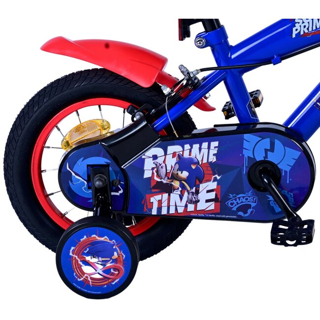 Volare fietsen Sonic Prime jongensfiets 12 inch blauw rood Twee handremmen
