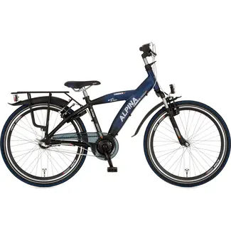Alpina Kinderfietsen Yabber Jongensfiets Jet Zwart - Blauw 24 inch