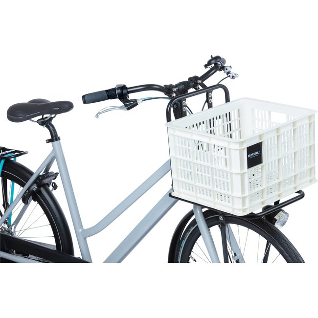 Basil fietskrat M bright white 29.5L recycled