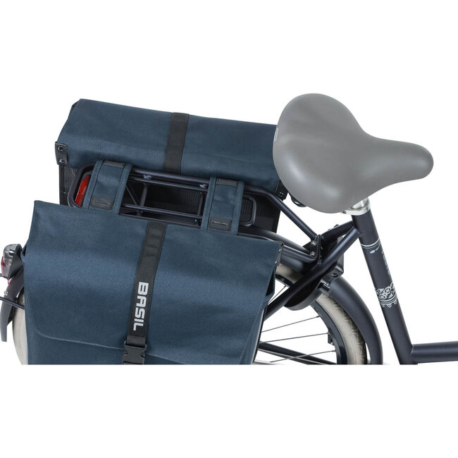 fietstas dubbel Forte blue black 35L