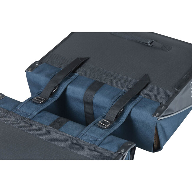 fietstas dubbel Forte blue black 35L