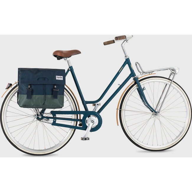 fietstas dubbel 40L recycled blauw groen