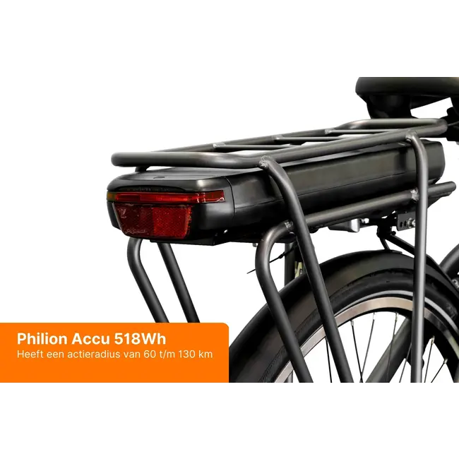 Atlanta Elektrische Damesfiets 7Versnellingen 518Wh Mat Zwart