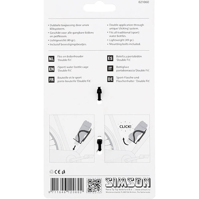 bidonhouder DoubleFit zwart